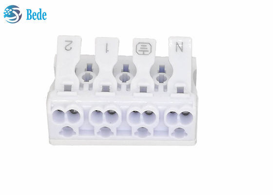 PA66 4-biegunowe złącze wciskane do przewodów, szybkozłączki dźwigniowe, zaciski 450V 16A