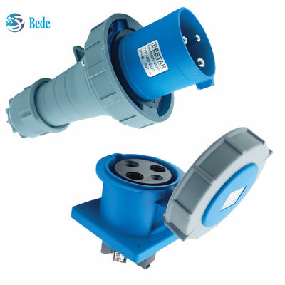 Prąd 63A 125A Przemysłowy złącze gniazdkowe Panel montażu typu 3 szpilki ((2P + E) IP67 220 ~ 250V