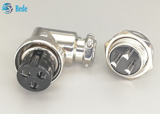 Materiał ze stopu cynku Gx16 3 Pin Connector Plug And Socket Kits Elbow Connector