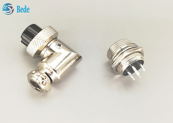 Silver Plated Aviation Connector Plug gx16 6 Pins Male And Elbow Female Connector Sets