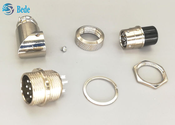 Srebro pokryte 7 szpilki gx16 90 stopni łącznik lotniczy męski i kobiecy zestawy