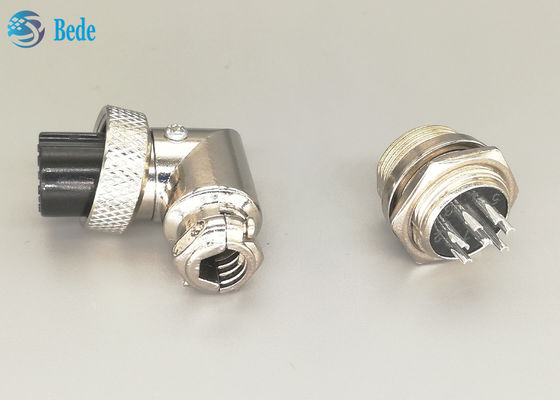 Srebro pokryte 7 szpilki gx16 90 stopni łącznik lotniczy męski i kobiecy zestawy