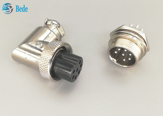 Srebro pokryte 7 szpilki gx16 90 stopni łącznik lotniczy męski i kobiecy zestawy