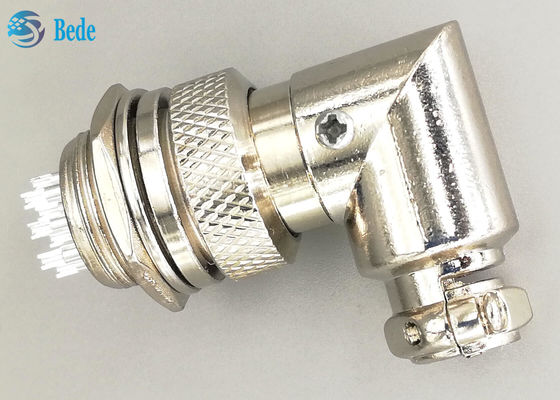 10-pinowe złącze kątowe Gx16, złącze lotnicze, zestaw męski i żeński, posrebrzany wtyk