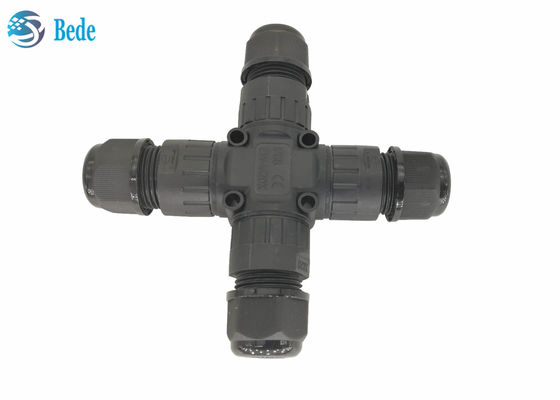 4-kanałowe wodoodporne złącze IP68 typu X 3-biegunowe, idealne do przewodów 3-pinowych