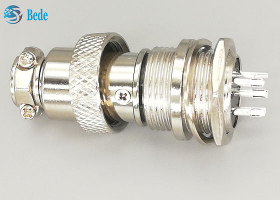 Męskie i żeńskie złącze GX16 6-pinowe proste, srebrzone wtyki