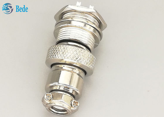 Męskie i żeńskie złącze GX16 6-pinowe proste, srebrzone wtyki