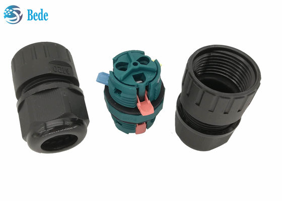 M20 Szybkie okablowanie wodoodporny łącznik 3 szpilki 2 kanały 450V 17,5A ip68 wodoodporny łącznik 2 szpilki