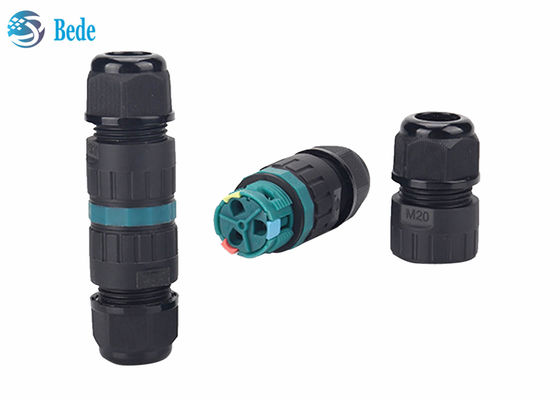 M20 Szybkie okablowanie wodoodporny łącznik 3 szpilki 2 kanały 450V 17,5A ip68 wodoodporny łącznik 2 szpilki