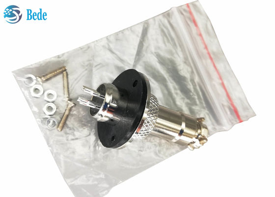 Round Flange 2~7 Pins Gx12 Aviation Connector 3A 200V For Panel Mounting