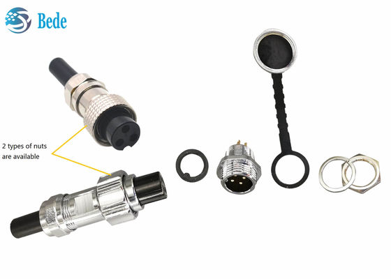 Wodoodporne złącze lotnicze IP68 GX16, montaż panelowy, 2~10 pinów