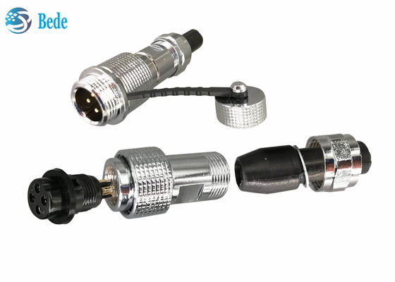 Miedziana obudowa złącza lotniczego M12 IP68, styl dokowania kabel-kabel, 2~7 pinów