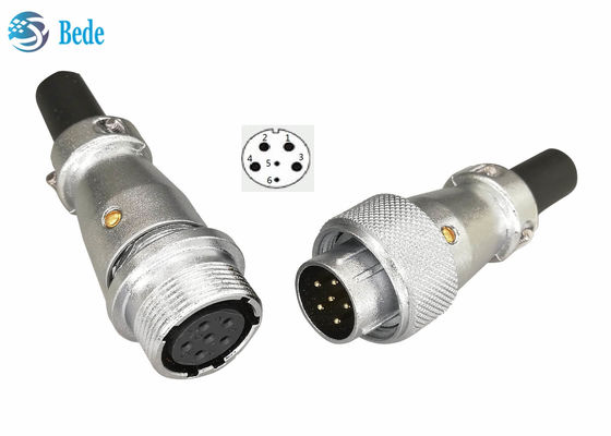 WS20 6 Pin Circular Connectors Cable To Cable Aviation Docking Connectors