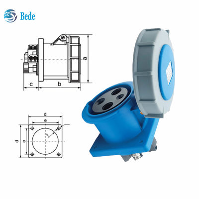 Prąd 63A 125A Przemysłowy złącze gniazdkowe Panel montażu typu 3 szpilki ((2P + E) IP67 220 ~ 250V