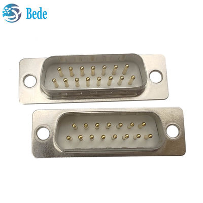 500V Voltage Rating Db 15 Male Connector , D Sub 15 Pin Male Connector With Boardlocks