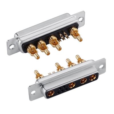 Złącze D-Sub Mieszane Koncentryczne RF / Zasilanie, Kątowe, 9W4 do PCB